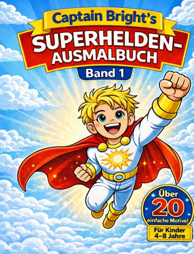 Cover of Captain Bright — Mein erstes Superhelden-Malbuch
